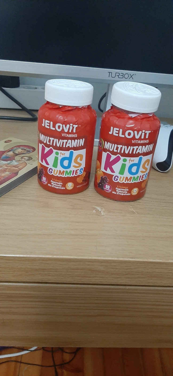 JeloVit Multivitamin For Kids Multivitamin for Energy, Immune System Boost & Bone Health Orange Strawberry Grape Mix 60 jelly beans