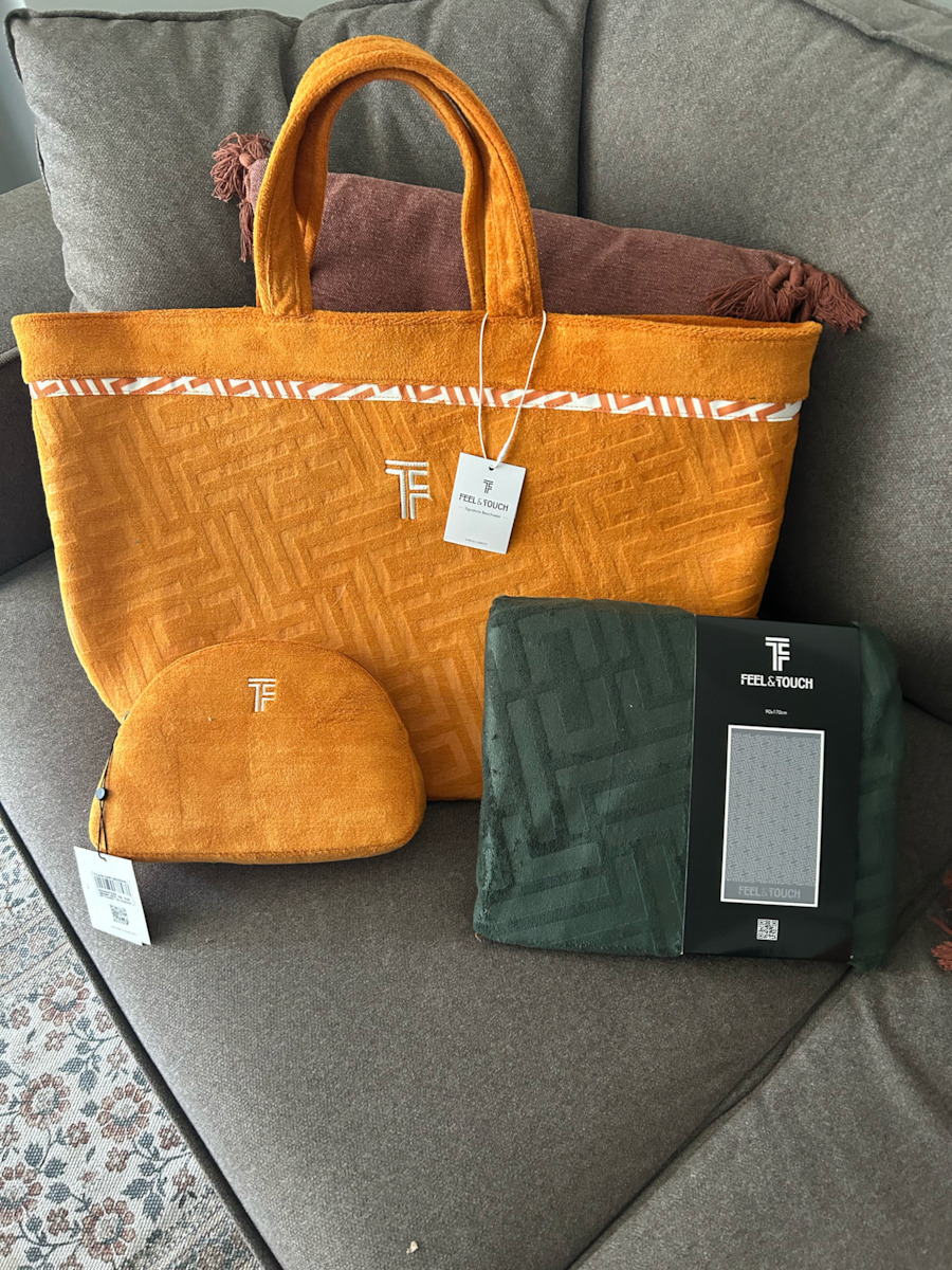 Feel & Touch Icon Fabric Green Beach Bag