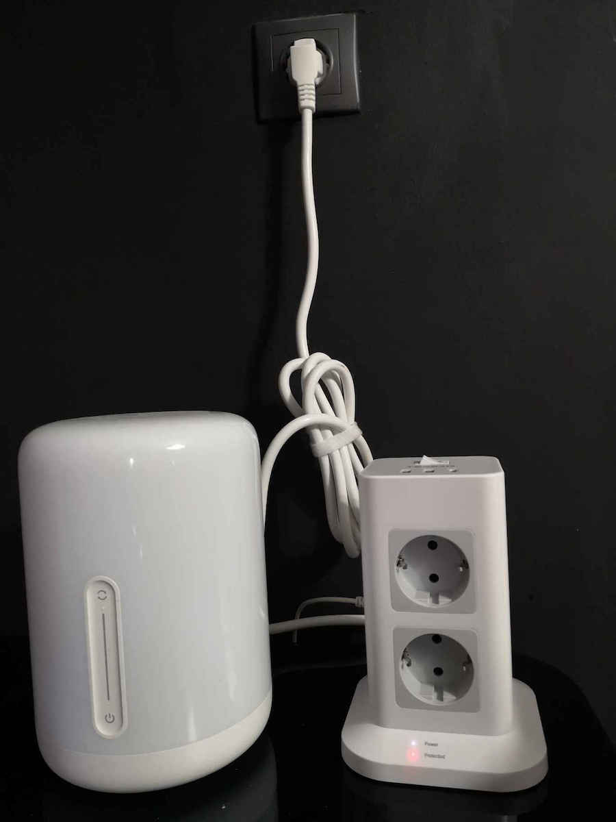 Tessan Power Strip with Surge Protection 8 Positions with 2 USB-A, 1 USB-C and Cable 2m Gray