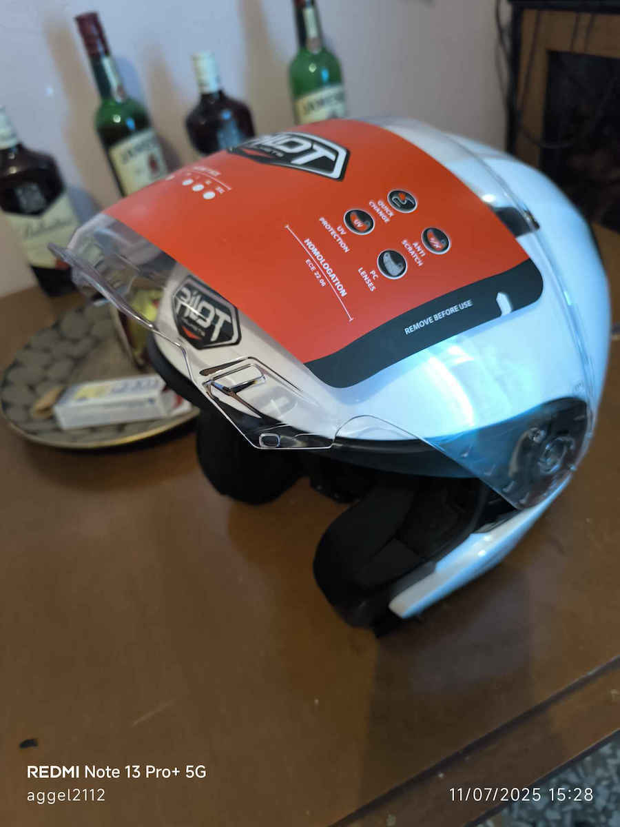 Pilot Hermes SV Black Matt Motorcycle Helmet Jet ECE 22.06 1400gr with Sunvisor