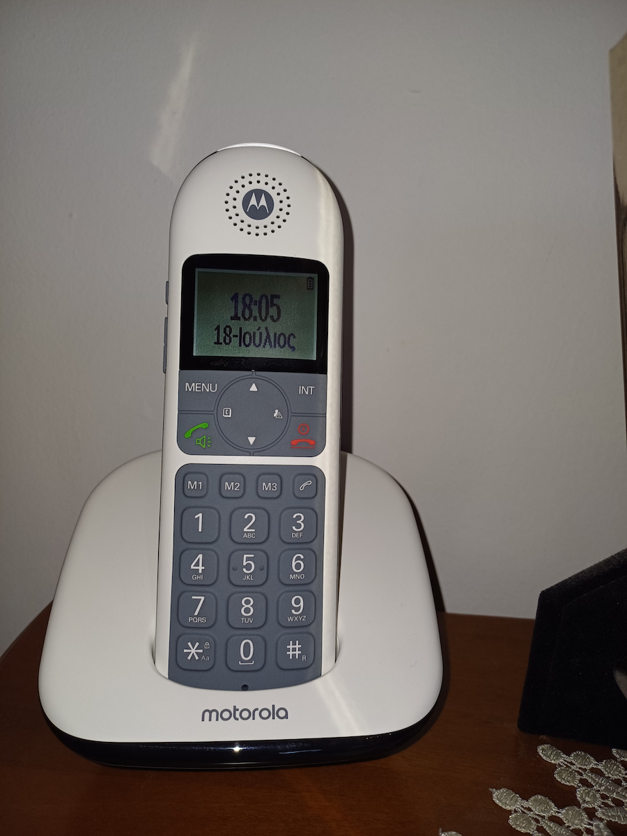 Motorola CD5001 Ασύρματο Τηλέφωνο με Ελληνικό Μενού Γκρι