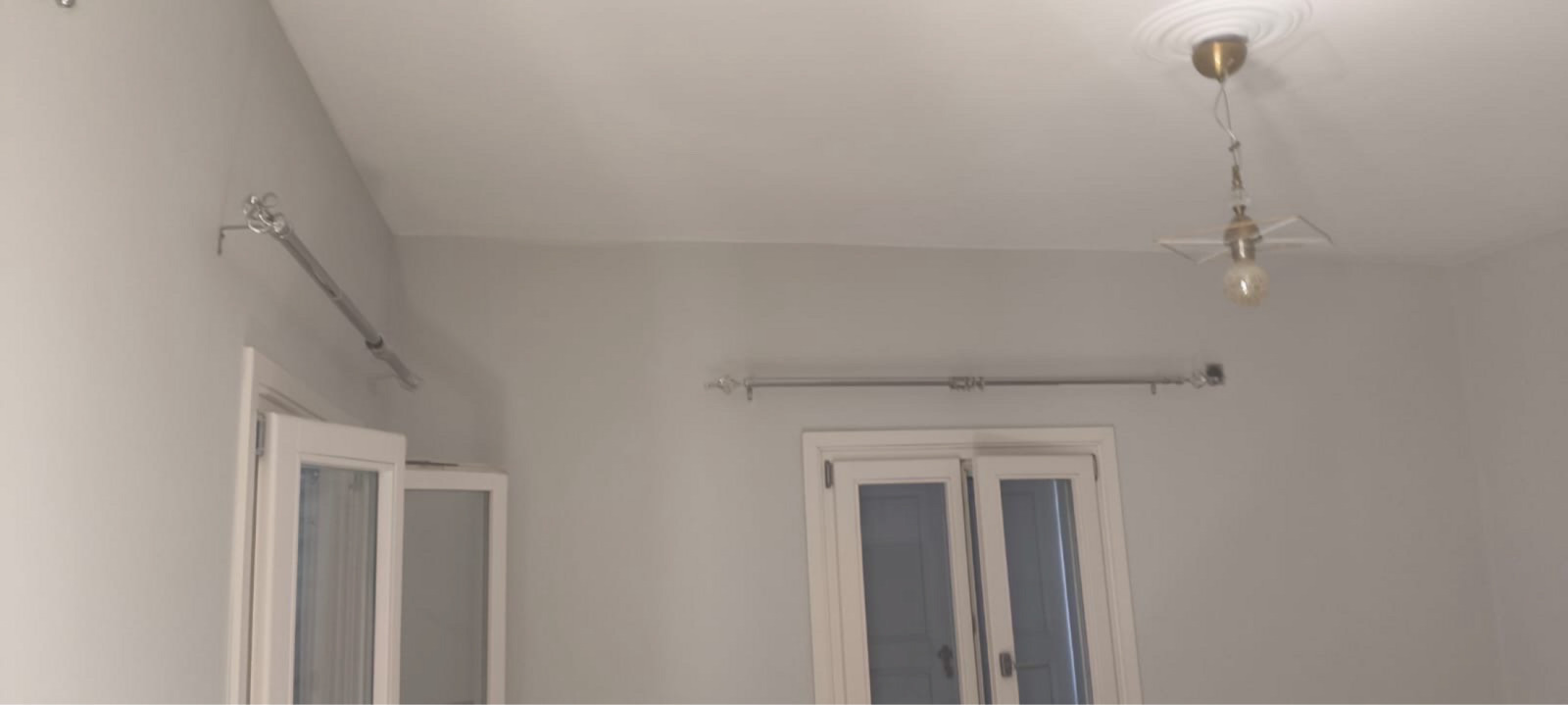 My Home Luxury Extendable Metallic Curtain Pole Sphere Single Φ25mm 120-200cm Silver / Inox