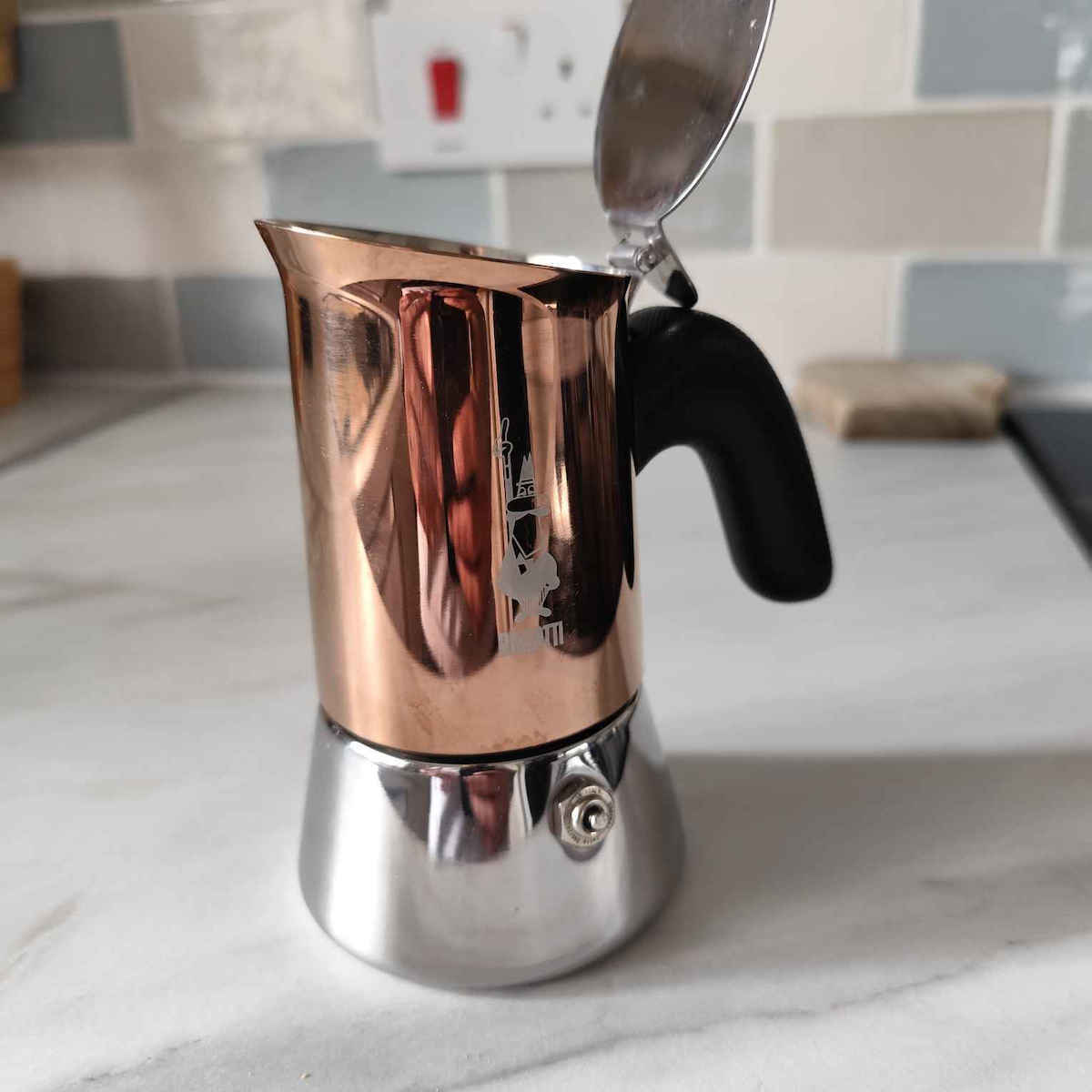 Bialetti Venus New Stovetop Espresso Pot 2 Cups Inox Copper