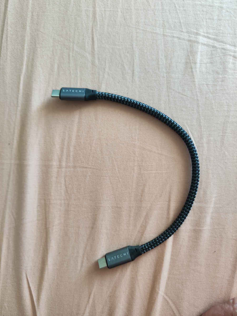 Satechi Braided USB 4 Video Cable USB-C male - USB-C 100W PD Γκρι 0.25m ST-U4C25M
