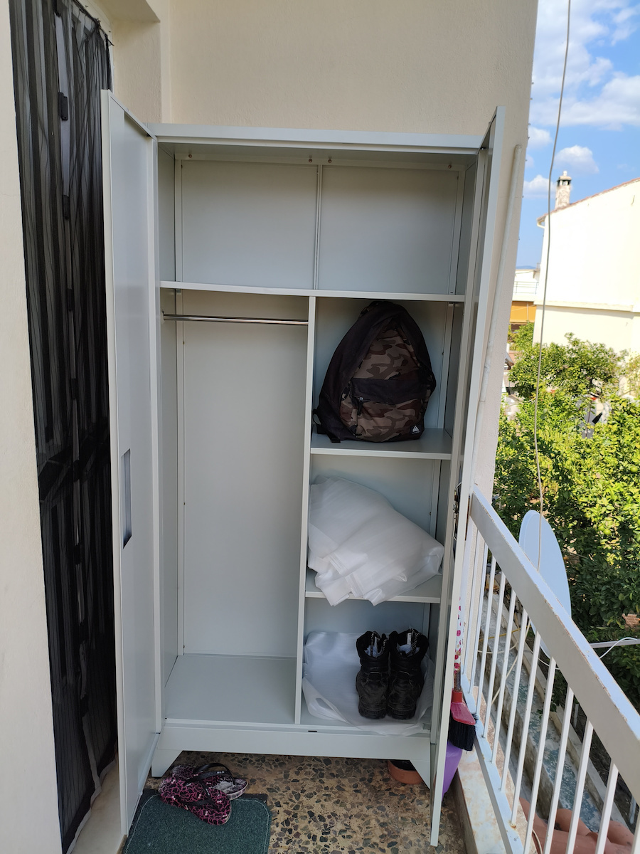 Двукрилен Гардероб Clod Метален с Възможност за Заключване 90x40x190 см