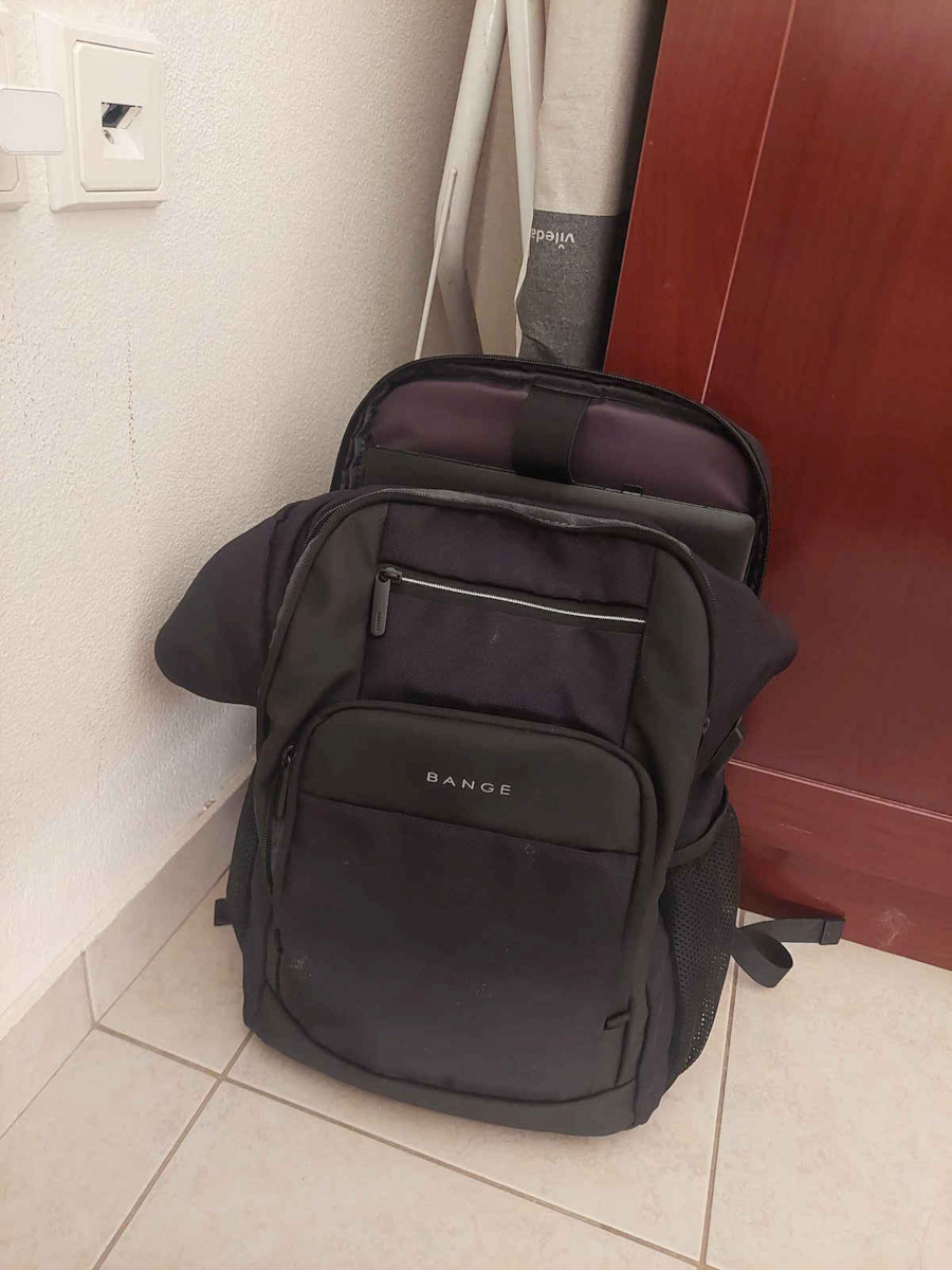 Bange 1921 Αδιάβροχη Τσάντα Πλάτης για Laptop 15.6" με Θύρα USB σε Μαύρο χρώμα
