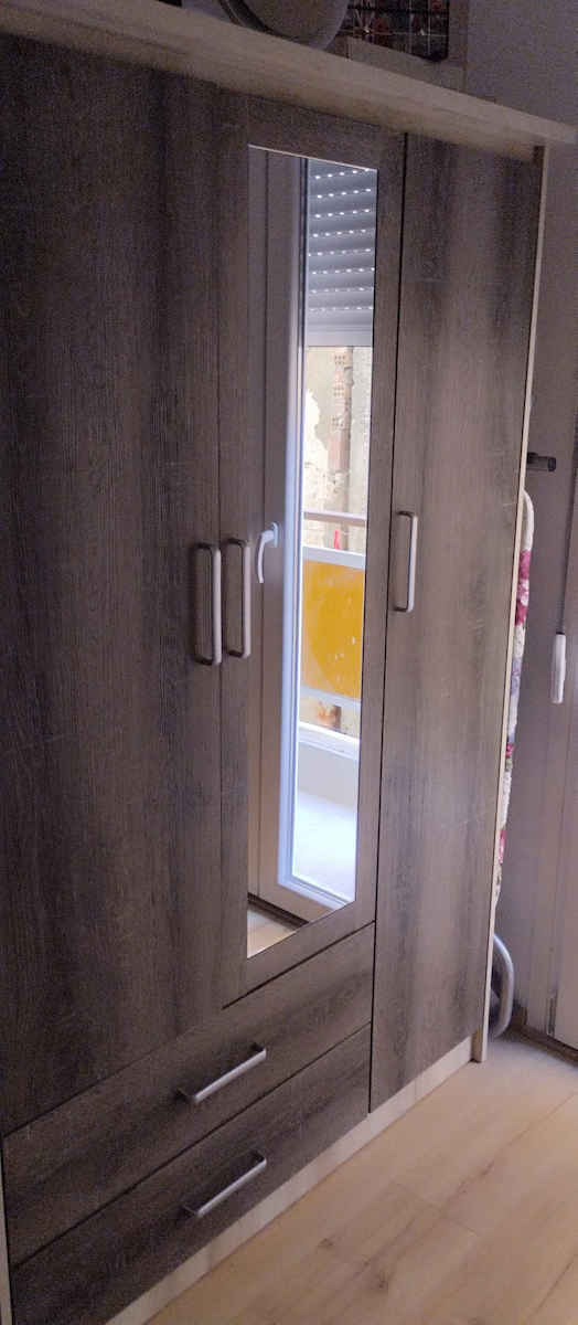Fünf Türen Kleiderschrank Olympus mit Spiegel Natural Shade 198x57x183cm