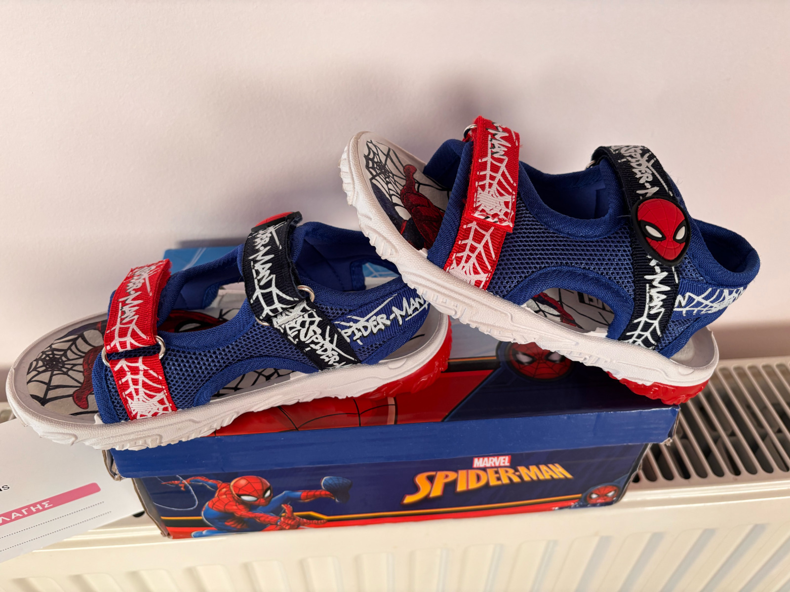 Παιδικά Πέδιλα Spiderman με Σκρατς & Φωτάκια Μπλε