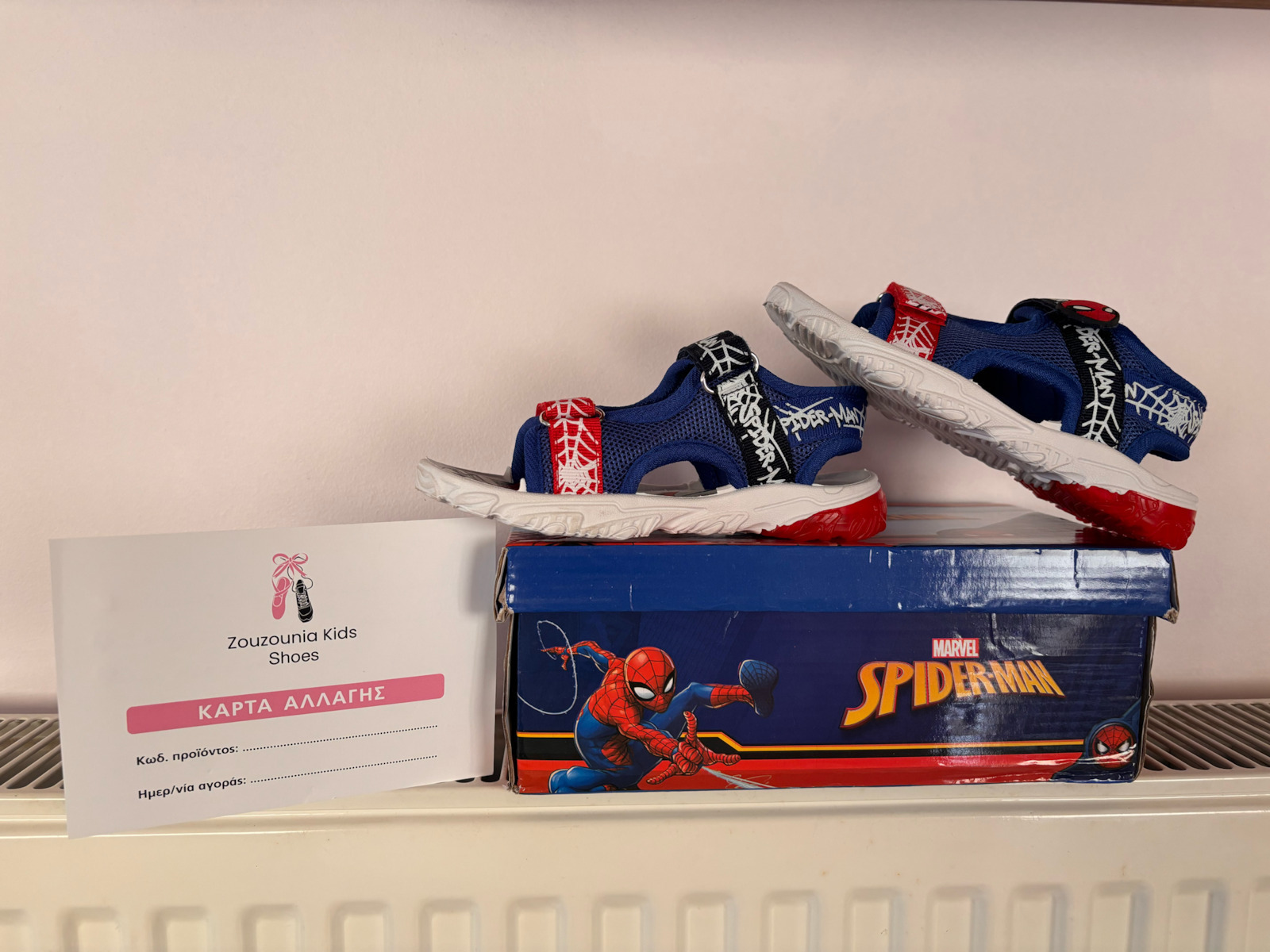 Παιδικά Πέδιλα Spiderman με Σκρατς & Φωτάκια Μπλε
