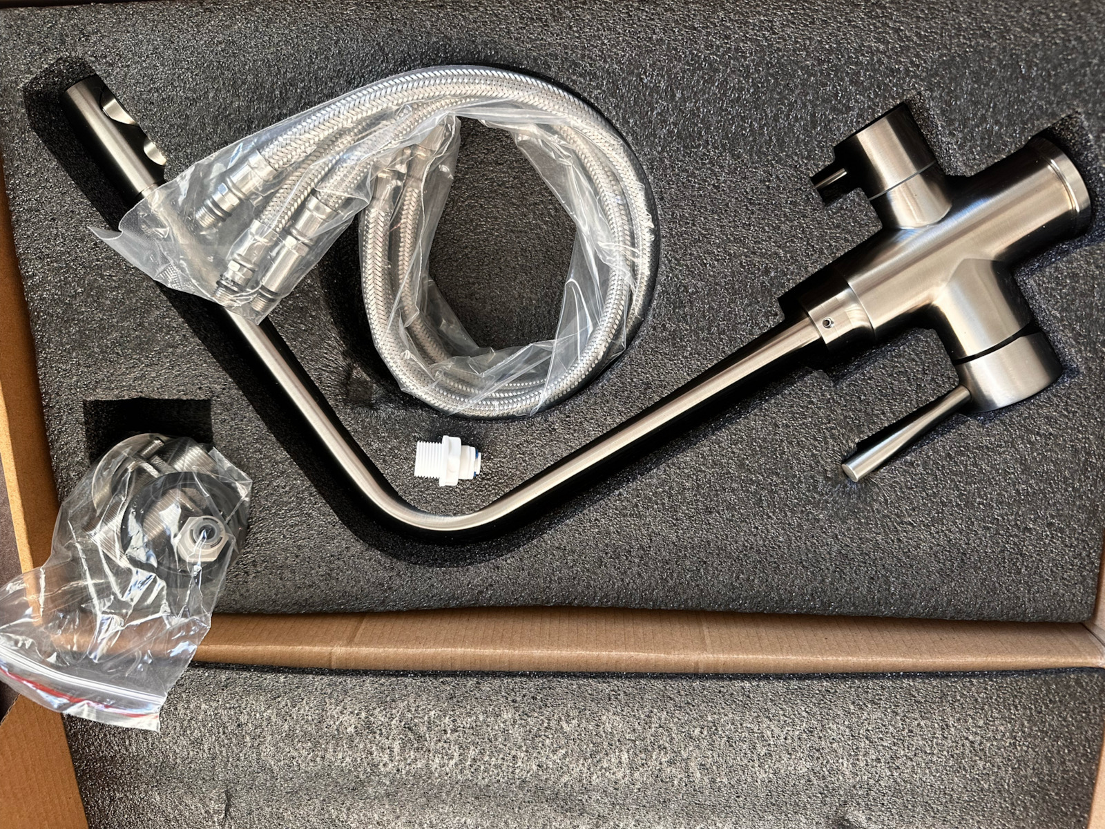 QWaterFilters Μπαταρία Κουζίνας Πάγκου Inox Ασημί