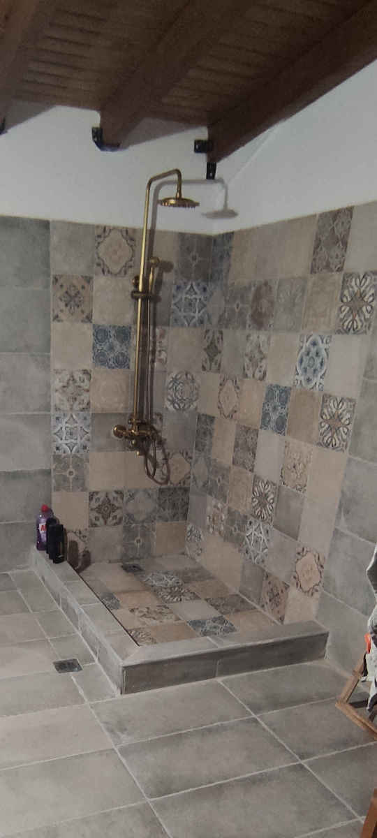 Adjustable Shower Column with Mixer Bronze