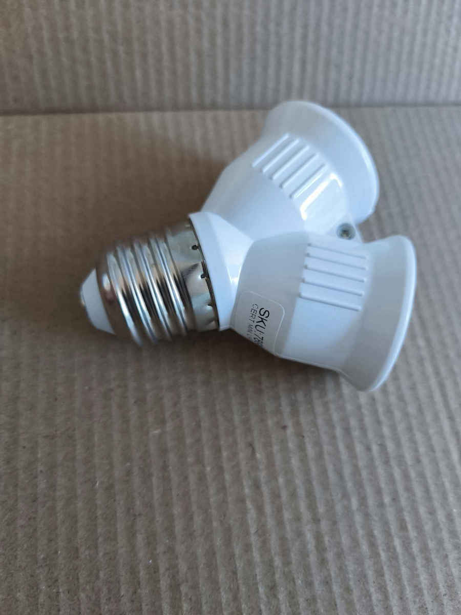 GloboStar Socket Extension for Socket E27 in White color Set 1pcs 78981