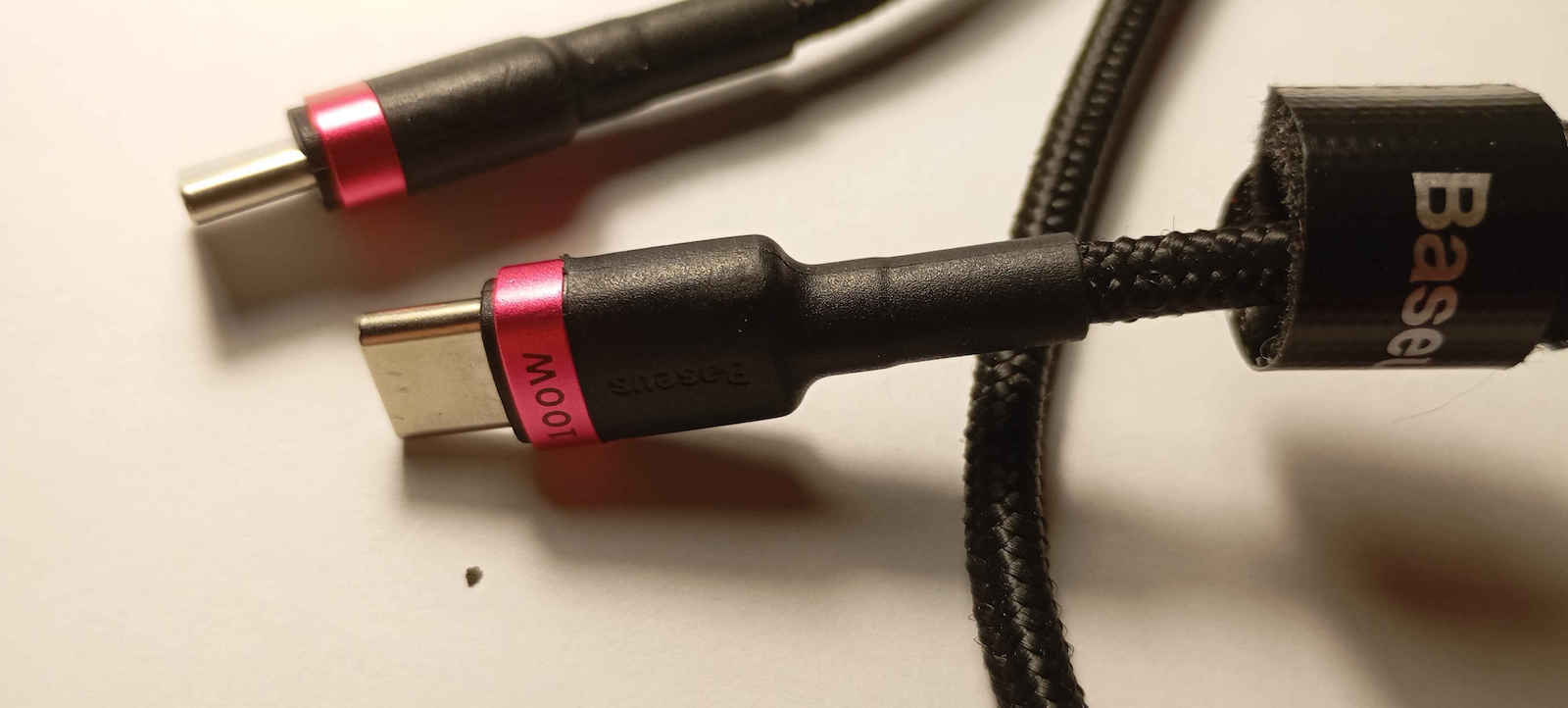 Baseus Cafule Плетен USB 2.0 Кабел USB-C Мъжки - USB-C 100W PD Червен 2m CATKLF-AL91