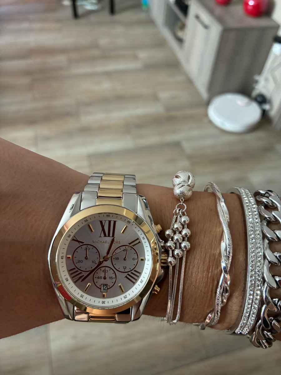 Michael Kors Bradshaw Damen Uhr Chronograph mit Silber Metallarmband