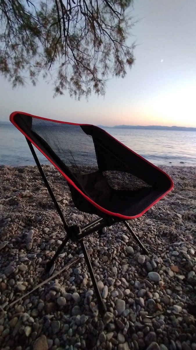 Chair Beach Aluminium Black 65x52x60cm