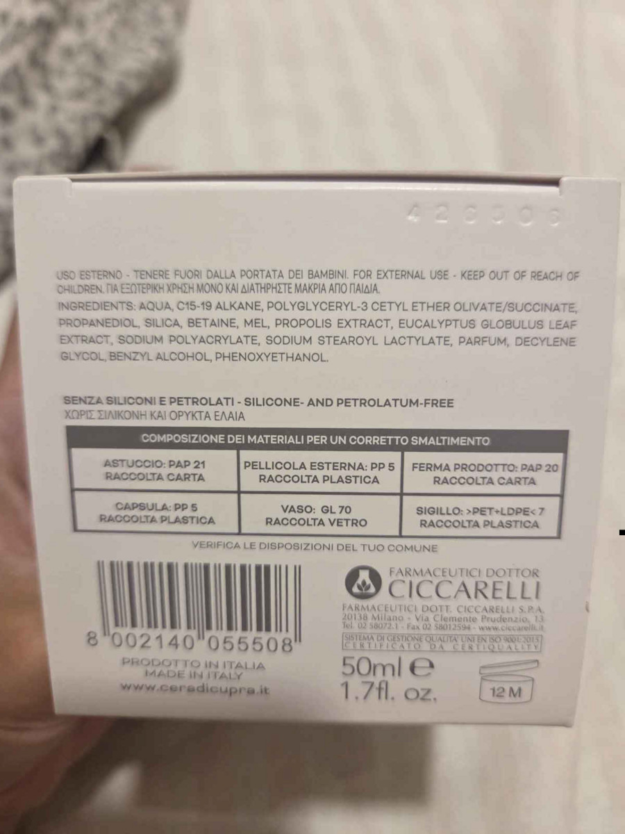 Cera di Cupra Light Ενυδατική & Ρυθμιστική Κρέμα Προσώπου Ημέρας με Centella Asiatica 50ml
