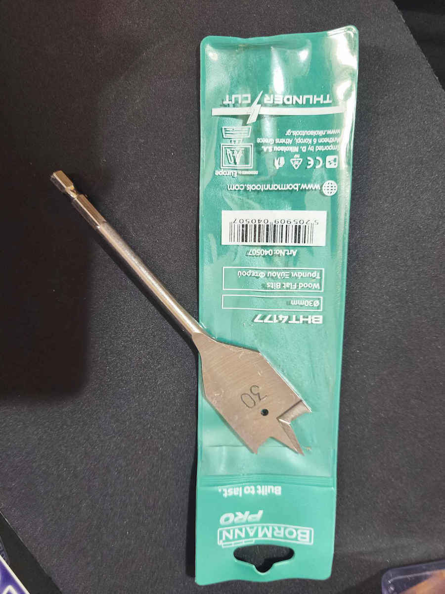 Bormann BHT4177 Feather Drill with Hexagonal Shank for Wood και Metal 30mm