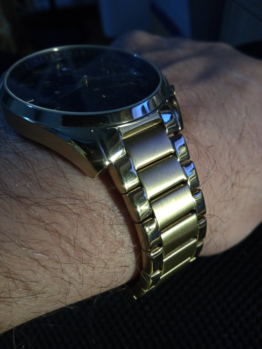 Tommy Hilfiger Baker Herrenuhr 44mm Chronograph Batterie mit Silber Metallarmband