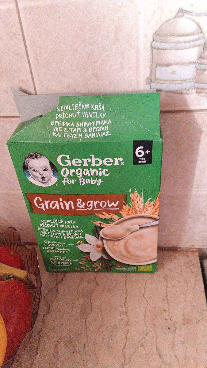 Gerber Baby Cream Grain & Grow Cereals with Flavor Vanilla No Added Sugar 200gr for 6+ Months