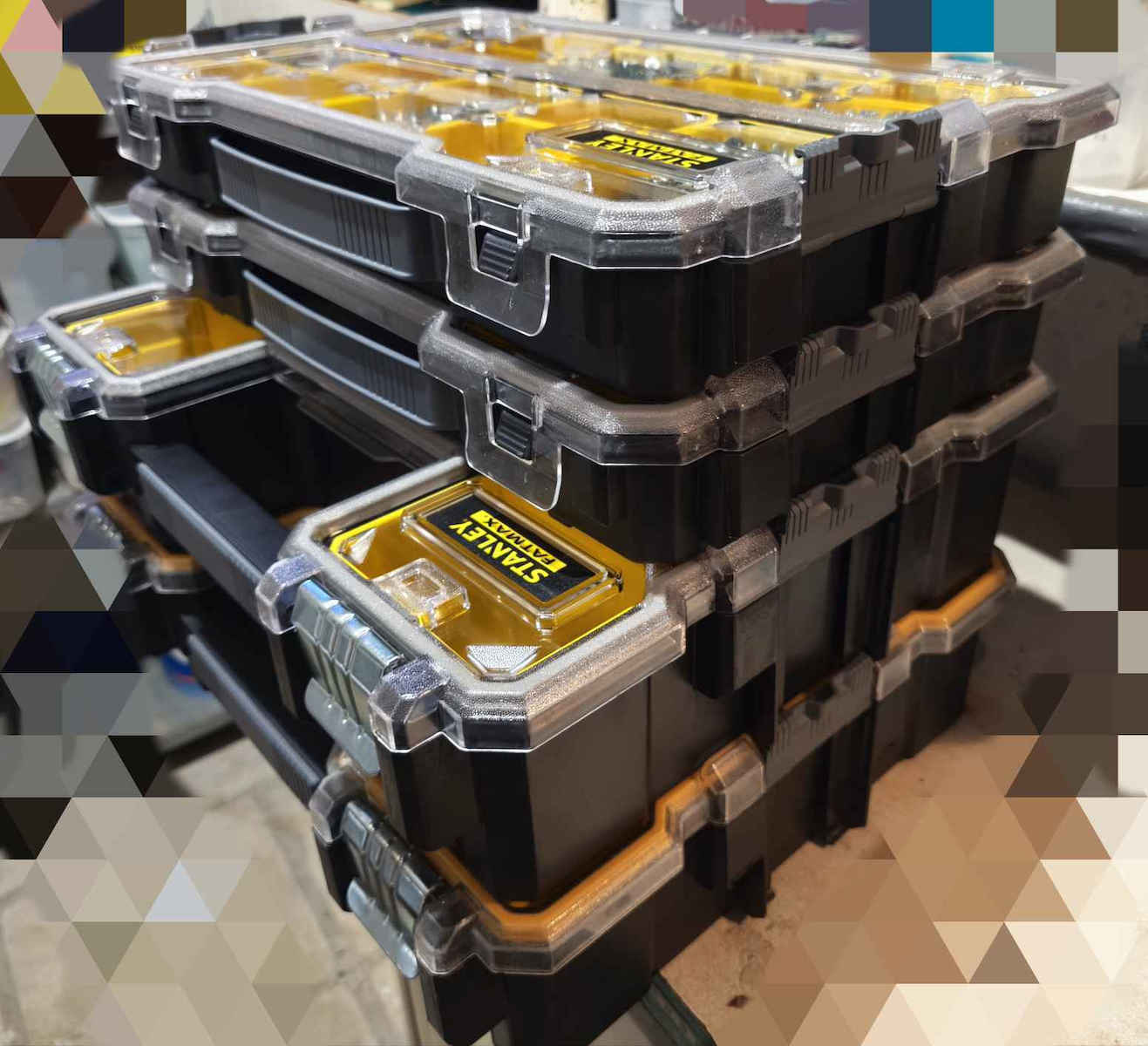 Stanley FatMax Pro Tool Compartment Organiser 14 Slot with Removable Box Yellow 43.2x26.7x6.4cm