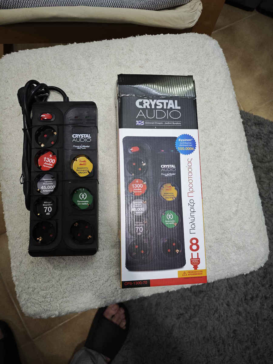 Crystal Audio Πολύπριζο 8 Θέσεων με Διακόπτη και Καλώδιο 1.5m