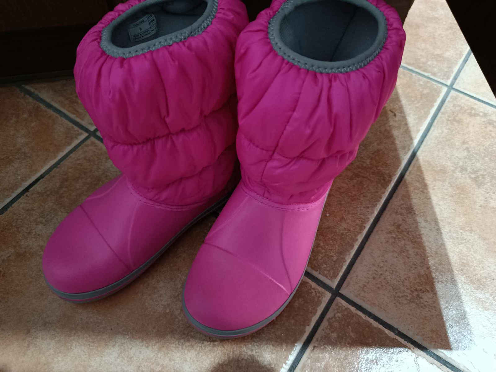Winter Puff Anatomical Kids Snow Boots Fuchsia