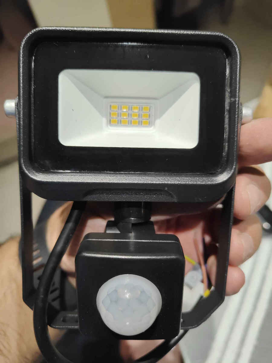 Powertech Waterproof LED Flood Light 10W Natural White 4000K With Motion Sensor IP65