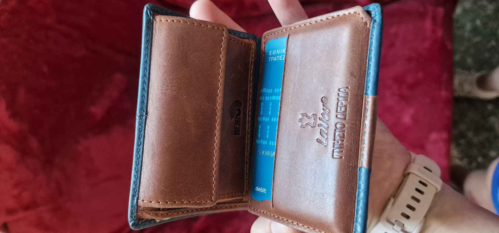 Leather Men's Wallet Cards with RFID Black