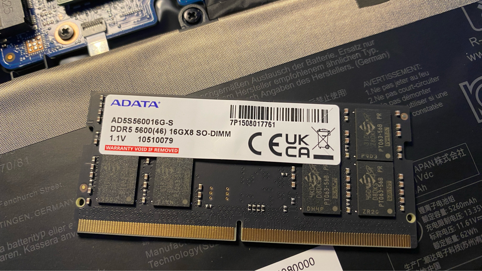 Adata DDR5 με Module 1x16GB και Ταχύτητα 5600 για Laptop