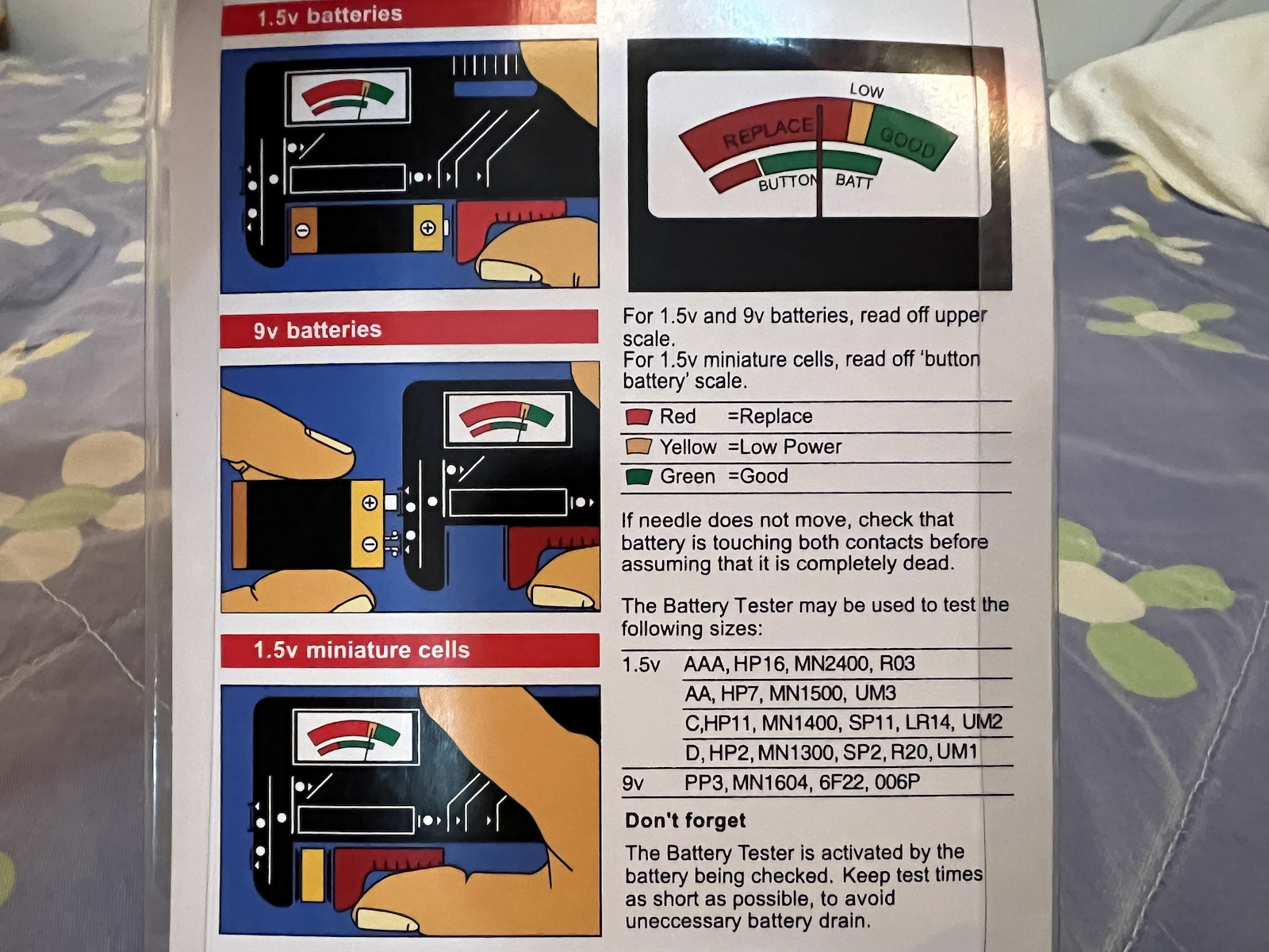 BT-168 Analog Battery Tester with Battery Size Adjustment Lever