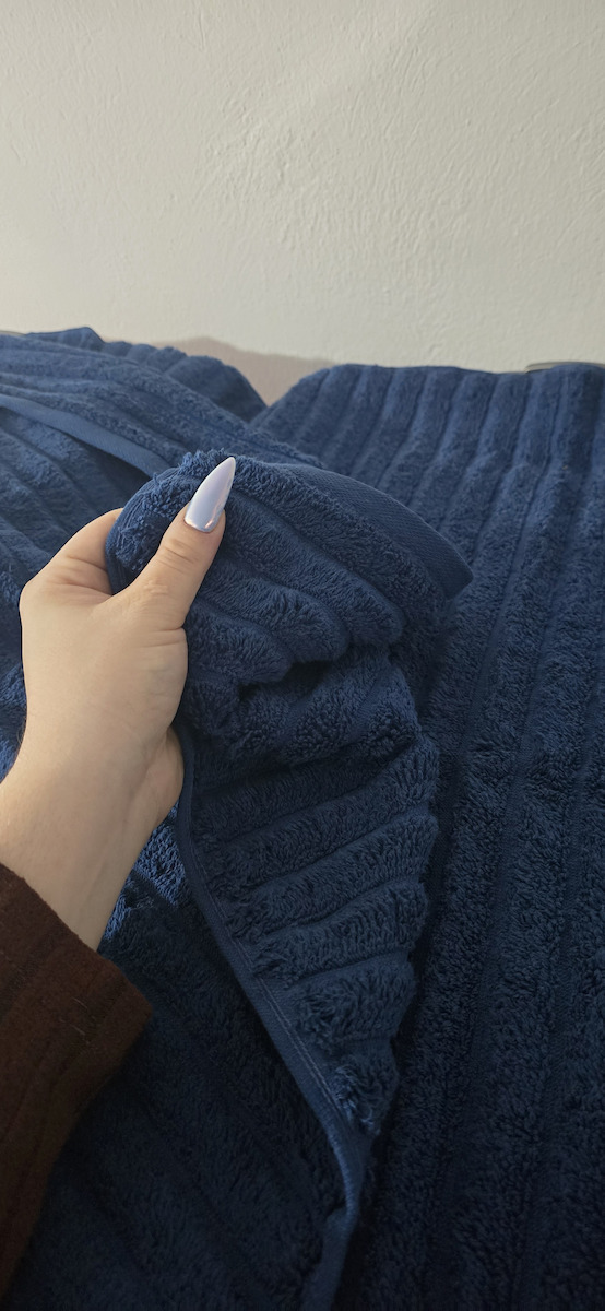 Badehandtuch 70x140εκ. Dark Blue Gewicht 560gr/m²