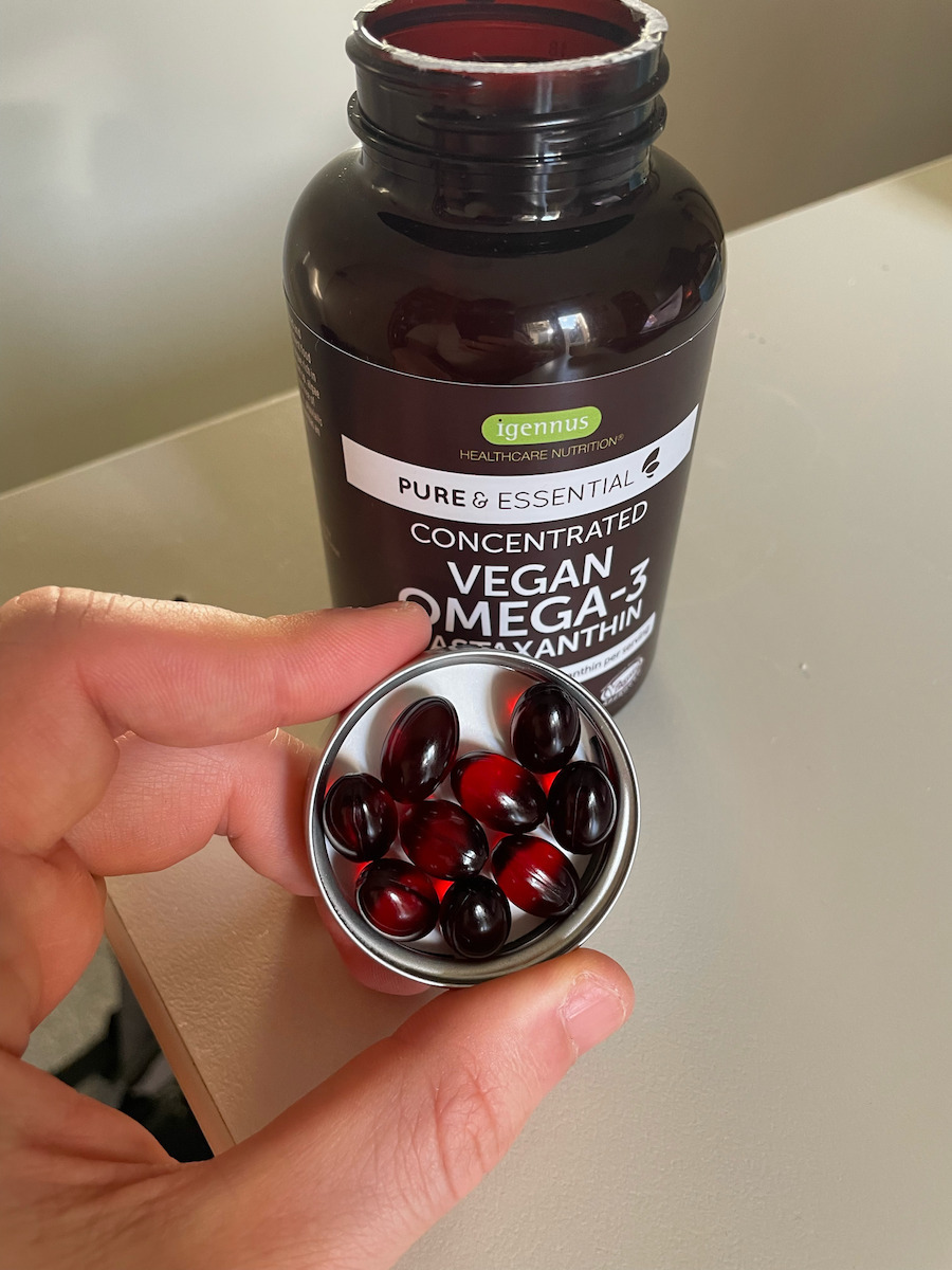 iGennus Vegan Omega-3 & Astaxanthin Fish Oil 600mg 180 caps