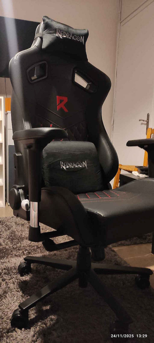 Redragon C506 Artificial Leather Gaming Chair with Adjustable Arms Black