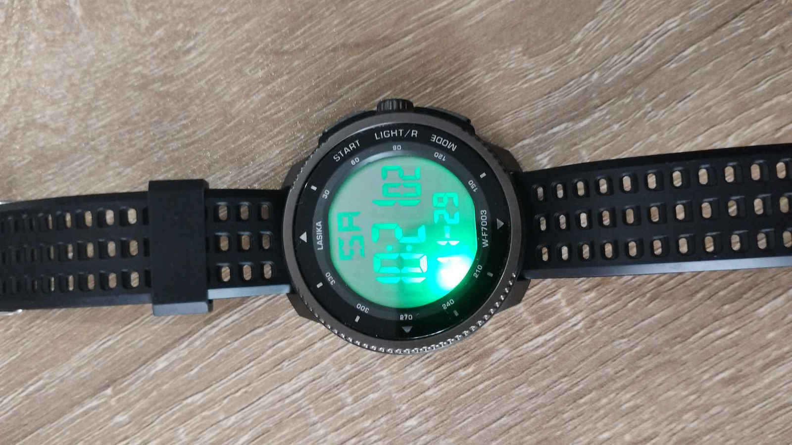 Digital Men's Watch 56mm Battery with Black Rubber Strap