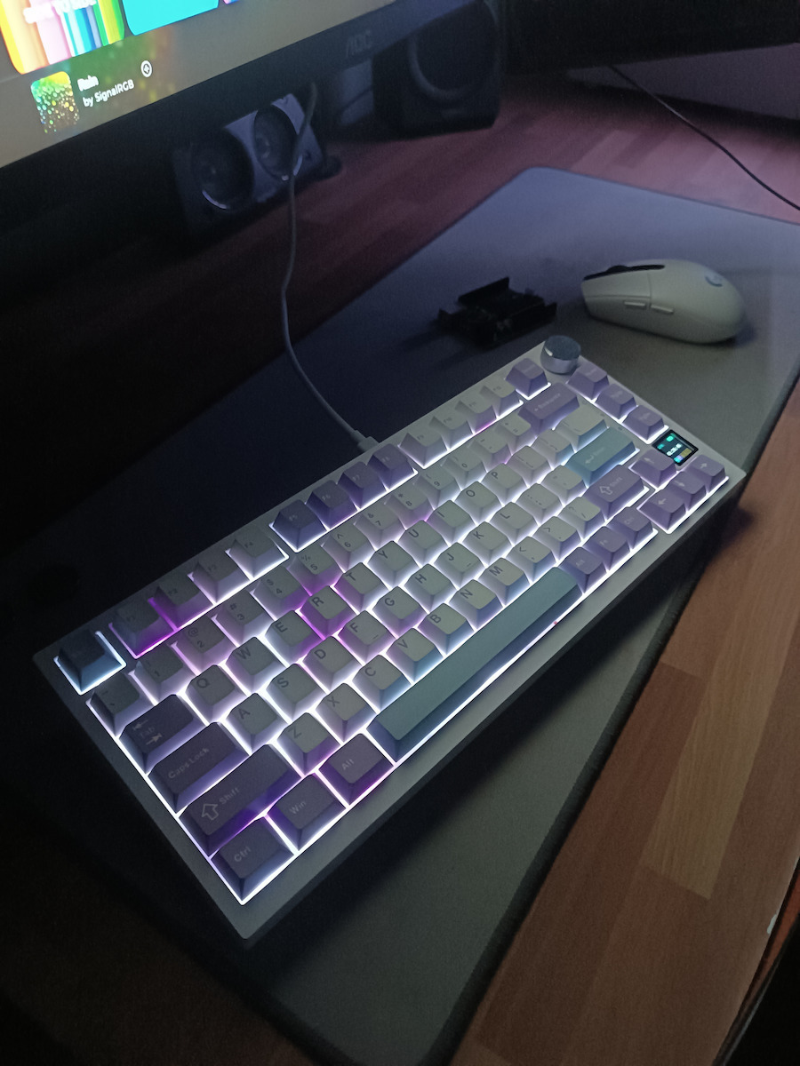 Ajazz AK820 Pro Hot-Swap Ασύρματο Gaming Μηχανικό Πληκτρολόγιο 75% με Flying Fish διακόπτες και RGB φωτισμό (Αγγλικό US) Γκρι