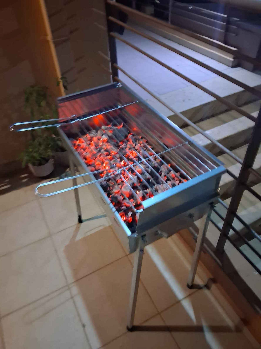 Galvanized Charcoal Grill 60cmx30cm