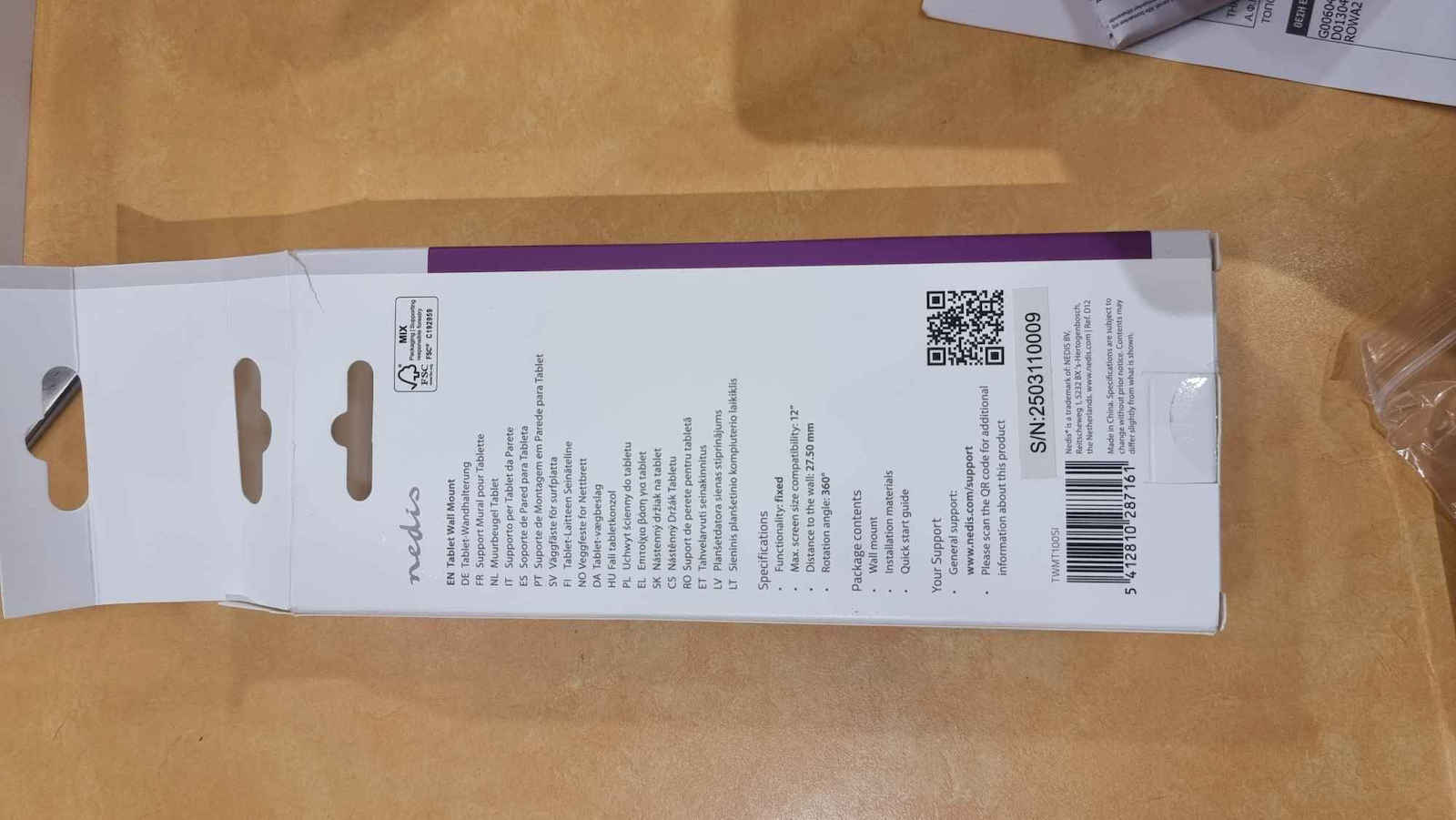 Nedis TWMT100SI Βάση Tablet Τοίχου έως 12" σε Ασημί χρώμα