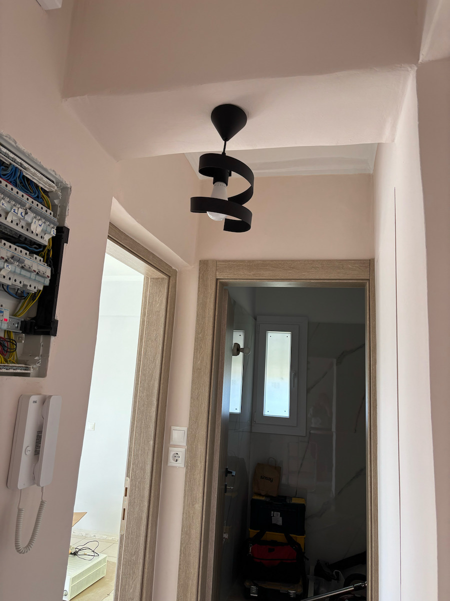 Heronia Flexi-01 Κρεμαστό Φωτιστικό Μαύρο με Ντουί E27 17x85εκ.