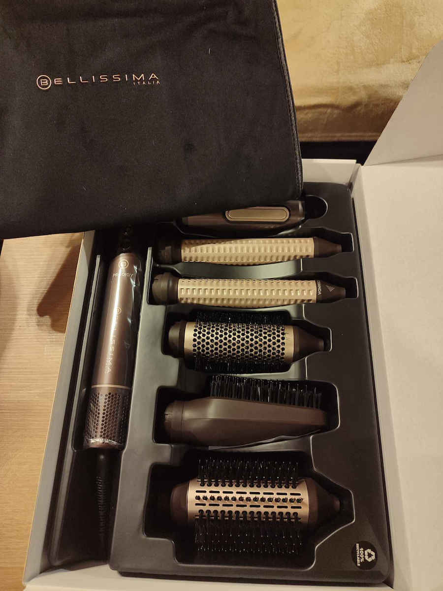 Bellissima Prodigy Ceramic Electric Brush with Air & Rotating Head for Straightening and Curls 1200W