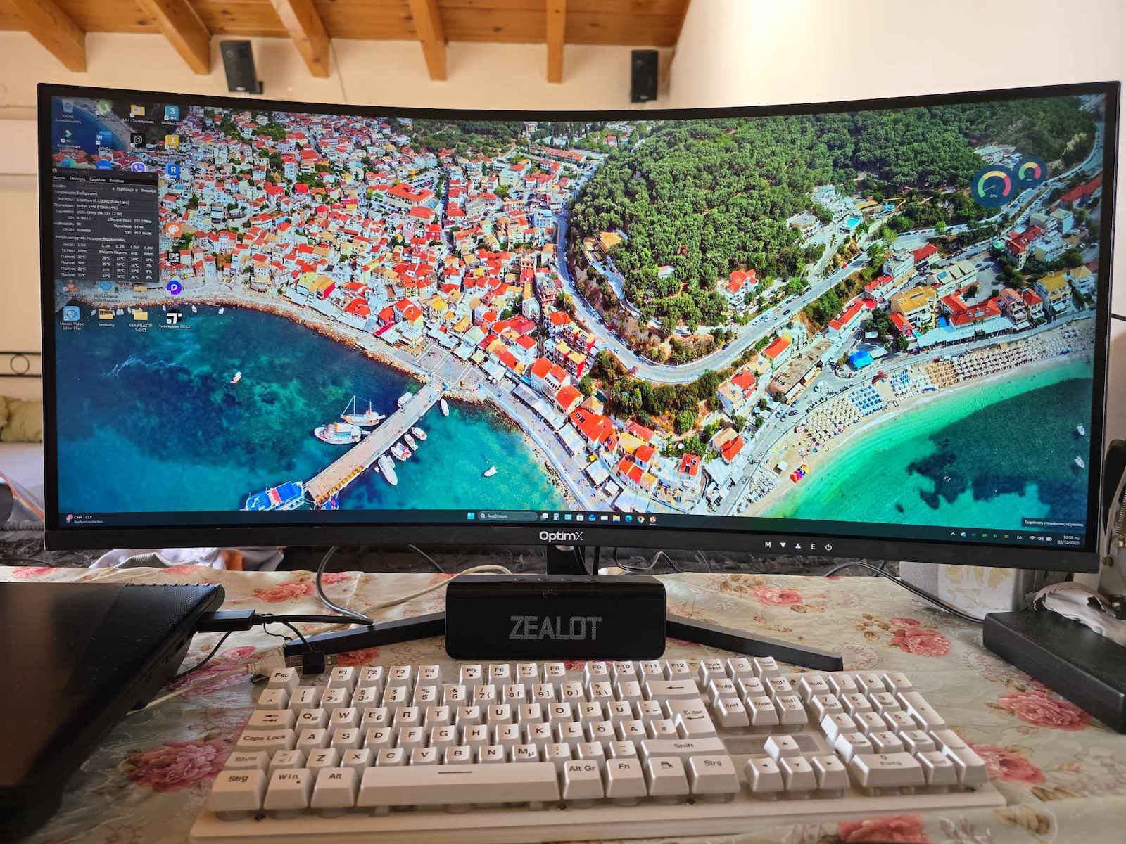 OptimX MT34J Ultrawide IPS Curbat Gaming Monitor 34" QHD 3440x1440 Argintiu