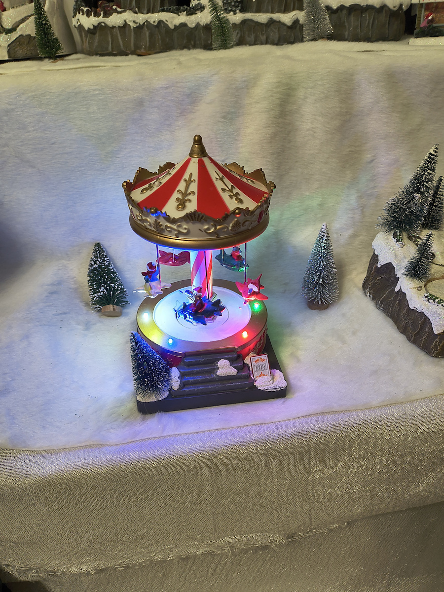 Christmas Illuminated Decorative Carousel with Battery 19x14x12.8cm.