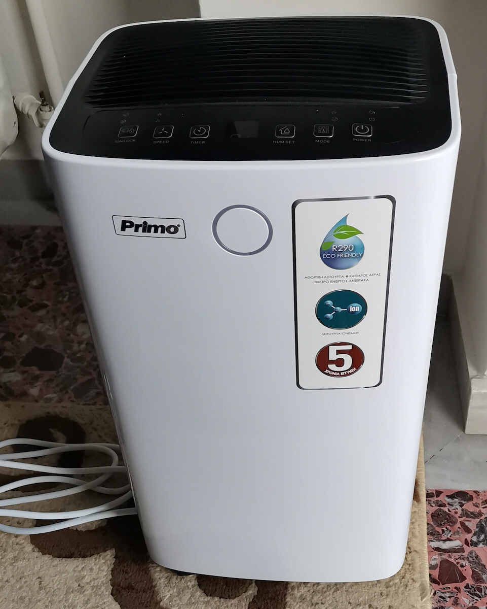Primo PRDH-45007 Dehumidifier with Compressor and Ionizer 20lt