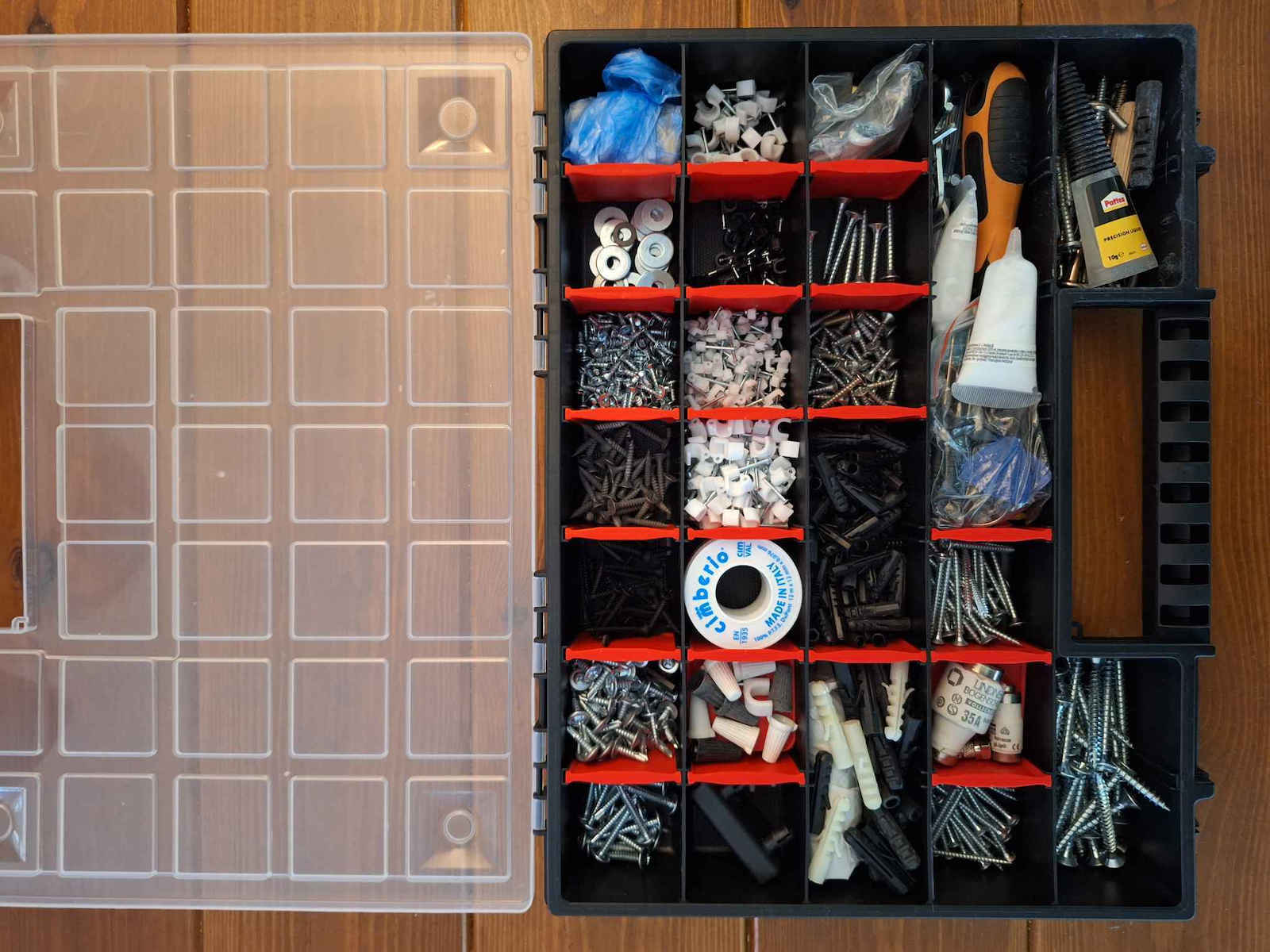 Prosperplast Werkzeugkoffer-Organisator 32 Positionen Schwarz 39.9x30.3x5cm