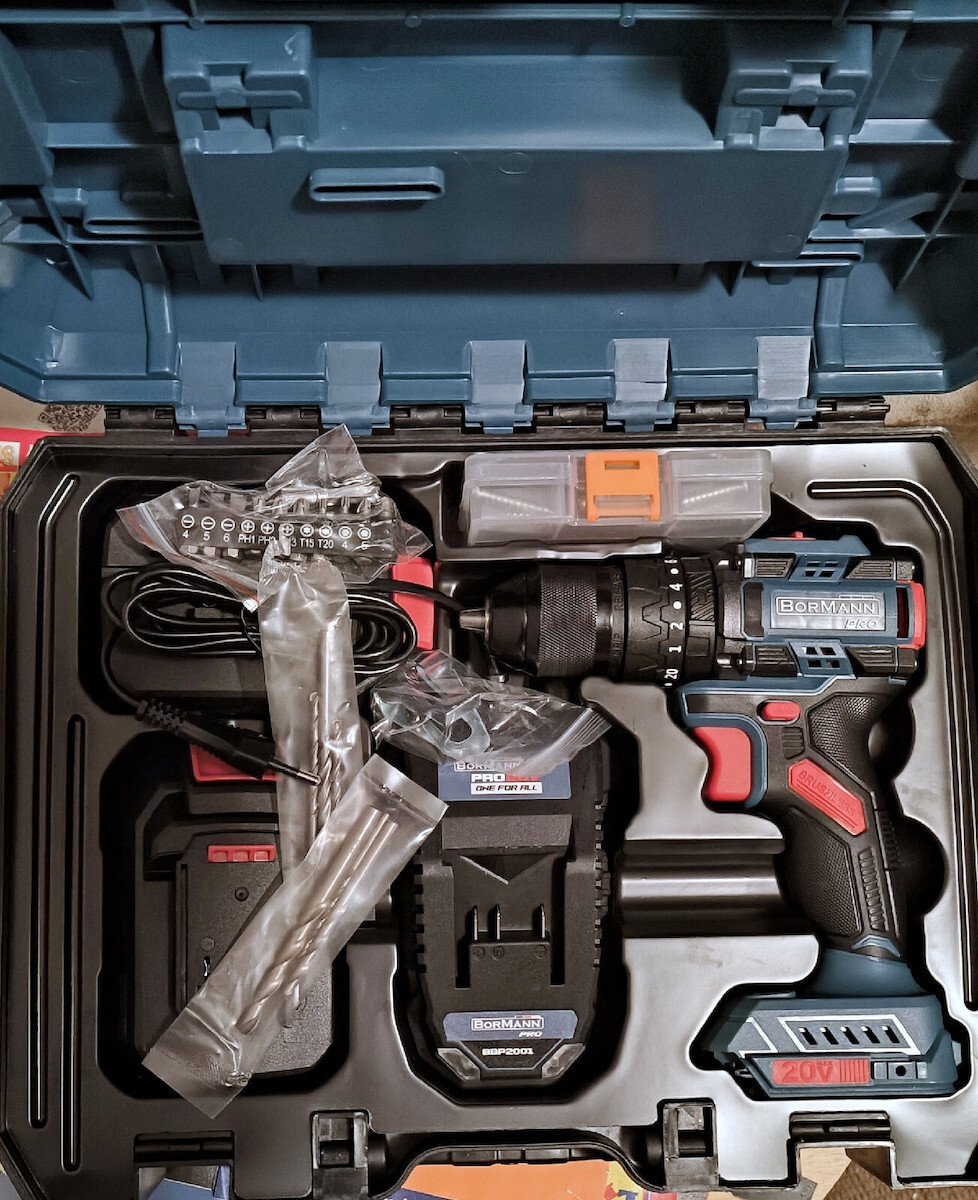 Bormann Percussive Drill Driver Battery Brushless 20V 2x2Ah