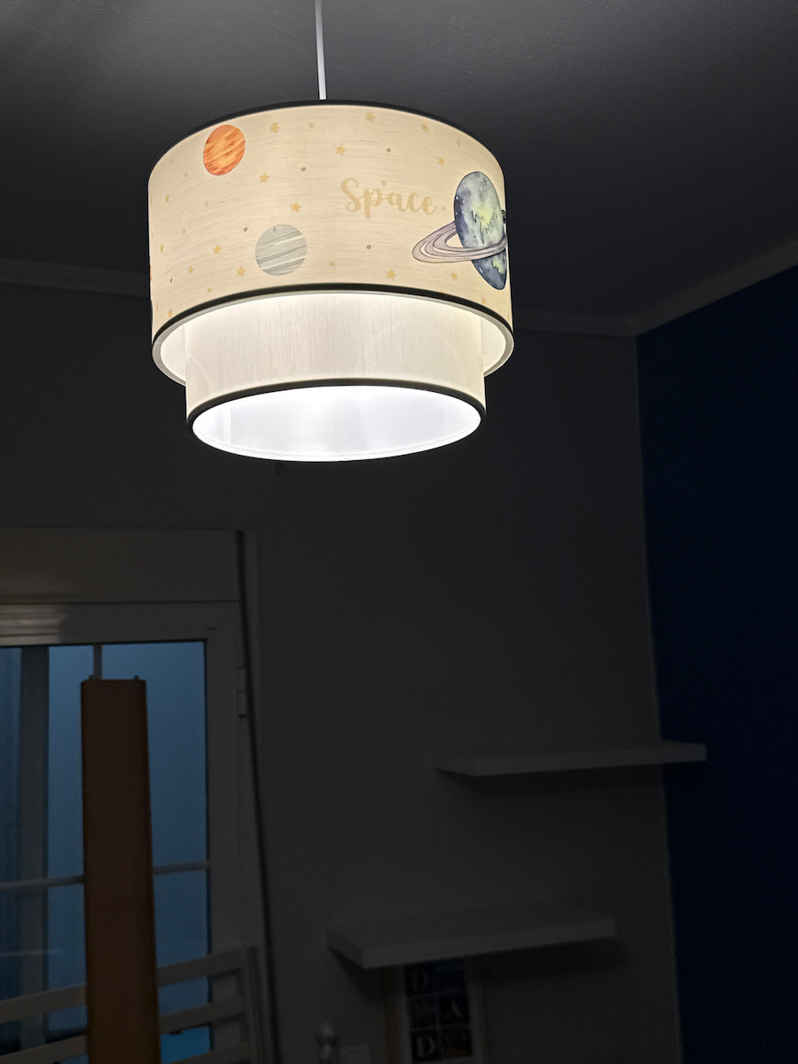 Kids Fabric Single Ceiling Light E27 Multicolour 30x20cm
