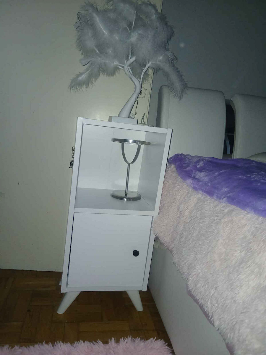 Κομοδίνο Vira Ξύλινο Λευκό 34x30x78cm