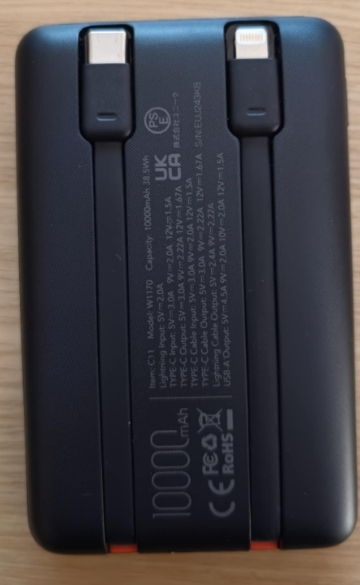 Veger W1170 Power Bank 10000mAh με Θύρα USB-A και Θύρα USB-C Μαύρο