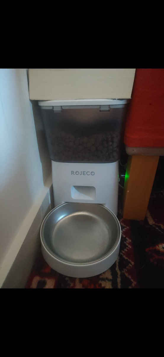 Rojeco Automatisch Edelstahl Schalen Futter für Hund & Katze auf Basis von 2lt 28.5cm in Weiß Farbe