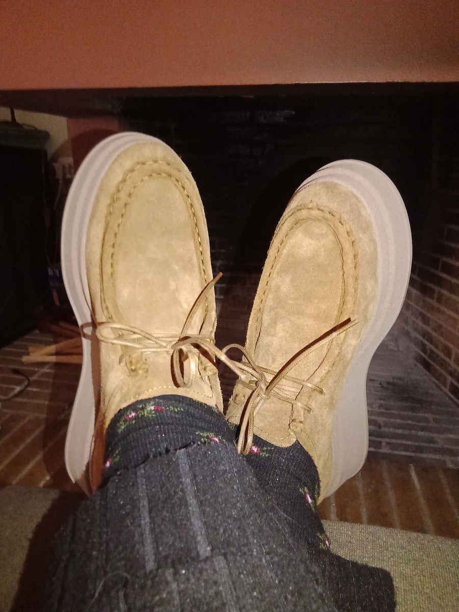 Leather Women's Moccasins in Black Color