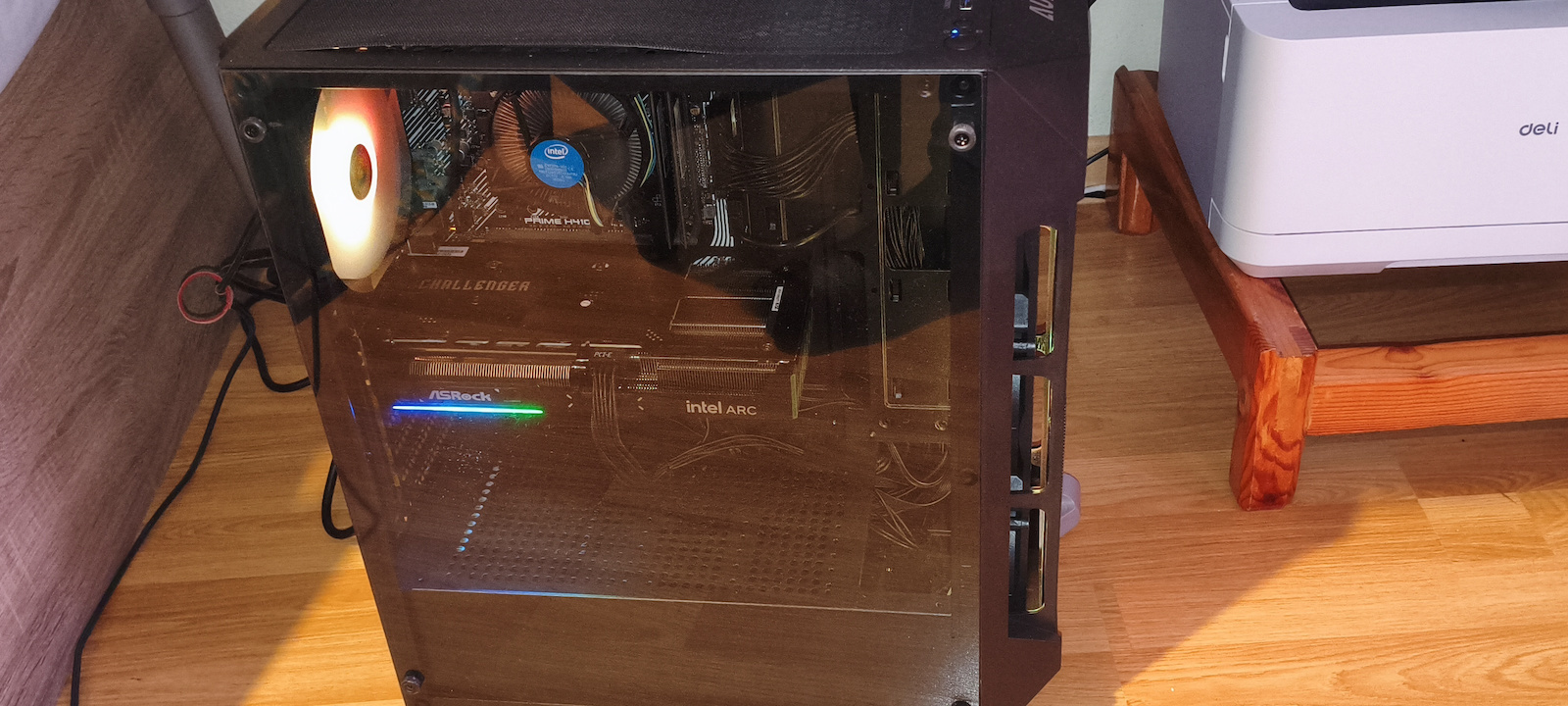 Gamdias AURA GC1 Gaming Midi Tower Κουτί Υπολογιστή με Πλαϊνό Παράθυρο και RGB Φωτισμό Μαύρο